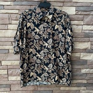 Aloha Hawaiian Shirt Tropical Tiki Vintage Pickup Truck Palm Large M.E. Sport